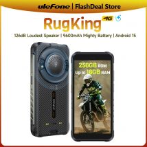 Ulefone RugKing 4G Smartphone robusto Android 15 Fino a 16 GB di RAM + 256 GB di ROM 9600 mAh NFC Display da 5,99 "Altoparlante Telefono impermeabile