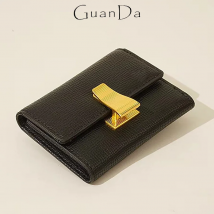 Benutzerdefinierte Name Frau Metall Clip Brieftasche Hohe Qualität Echtes Leder Luxus Business Geldbörse Mode lässig Vielseitig Kartenhalter