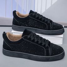 Designer Männer Turnschuhe Trend Plattform Schuhe Strass Mann Skateboard Schuhe Lace Up Männer Schuhe Neue Marke Tenis Masculino Baumwolle