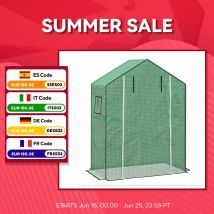 Outsunny Cubierta de Invernadero 140x73x190 cm con Ventana Anti-UV Verde
