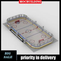 MOC City Eishockey Rink Skating Range Modell Baustein Montage Sport Sammlung Spielzeug Geschenke