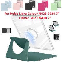 Etui na czytnik Kobo Libra Colour 2024 Libra2 2021 N428 N418 7'' z wielokątnym stojakiem, magnetyczne, odłączane, ochronne, przezroczyste.
