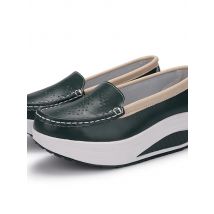 Women's shoes Genuine leather women's nurse shoes rocking shoes platform casual slope heel work shoes platform shoes