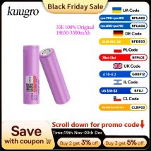 Oryginalna bateria litowa 18650 3500mAh 3.7V INR18650-35E, akumulator do wielokrotnego ładowania, ciągłe wypłycenie 10A, możliwość łączenia równoległego i szeregowego.