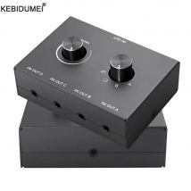 Switcher Audio Stereo a 4 vie/2 vie 3.5mm Switch Audio bidirezionale Splitter Box 2x 1/1x2 Switcher 4x 1/1x4 con pulsante muto