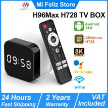 H96 Max H728 TV Box Inteligente, Ethernet 1000M, WiFi 6, Allwinner Octa Core, 8K ULTRA HD, Android 14, Reproductor Multimedia (Set Top Box)