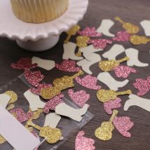 1 Tasche Western Cowgirl Thema Vergoldung Papier Konfetti Hut Stiefel Tischs treuung für Mädchen Geburtstag Bachelorette Hochzeits feier Dekor