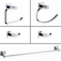 .,304 #   Set di accessori da bagno in acciaio inossidabile, gancio per accappatoio, portarotolo, portasciugamani, portasciugamani, set da bagno, YT-11300-A