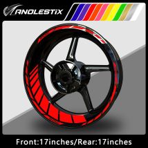 AnoleStix 17 Zoll für Yamaha Honda Kawasaki Suzuki BMW KTM Triumph Reflektierende Motorrad-Radaufkleber, Nabenaufkleber, Felgenstreifen