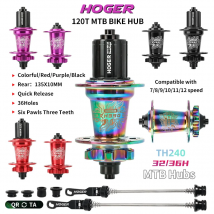 HOGER 120 Klicksnabe 6 Lager MTB Nabe Vorne Hinten 32 36 Löcher Scheibenbremse Mountainbike Naben 7 8 9 10 11 12 Geschwindigkeit Fahrradteile