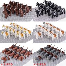 Set militari medievali Figure di cavalleria Cavallo da guerra Animali Building Blocks Parti Cavaliere Armi Accessori Giocattoli per regali per bambini
