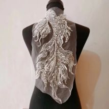 1Pc 3D Handgemachte Fisch Perlen Pailletten Patch Applique Für DIY Reapir 49*23CM