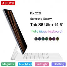 Magic Hintergrundbeleuchtung Tastatur Folio für Samsung Galaxy Tab S8 Ultra 14,6 Zoll 2022, SM-X900, SM-X906, intelligente magnetische Abdeckung, TouchPad