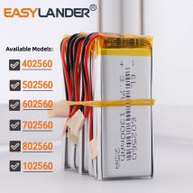 5Pcs/Lot 602560 802560 3.7V 2000mAh 102560 402560 502560 702560 Rechargeable Lithium Li-ion Polymer Lipo Battery