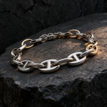 Runda Men's Stainless Steel Bracelet Wild Style Trendy Accessory Adjustable Size 22cm
