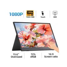 ZSUS Monitor portatile da 15,6 pollici Touchscreen 1920*1080 HDR Bassa luce blu per XBox PS4/5 Switch Loptop Estensione PC telefono cellulare