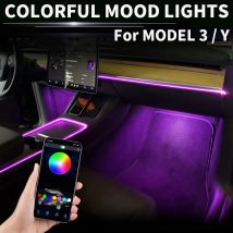 Mittel konsole Armaturen brett Neonlicht röhren für Tesla Modell 3 y 2021 2022 RGB Innen umgebung LED-Streifen leuchten App-Controller