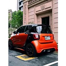 For Benz Smart Fortwo 2Door 453 Unpainted Front Rear Lip Side Skirts Front Rear Fender Flare Body Kit Rear Spoiler Bumper