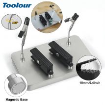 Toolour Magnetic Helping Hands Soldering Tool Circuit Board Holder Welding Third Hand Tools with Tool Box for Electronic Repair