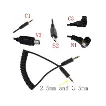 2.5-3.5mm Remote Shutter Release Cable Connecting Cord N1 N3 C1 C3 S2 For Nikon Pentax Canon  Sony