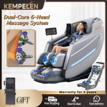 Intelligenter Dual-Core-Massagestuhl mit Heizschal, 152 cm SL-Schiene, Schwerelosigkeit, Bein- und Fußrollen, KI-Sprachsteuerung