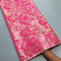 2024 Damast Afrikanischen Nigerianischen Tüll Spitze Stoff Organza Stickerei Party Kleid Brokat Hohe Qualität 5 Yard Mode Kleid F3920