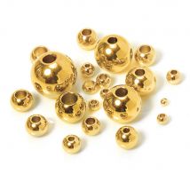 No Fade 100pcs Gold Color Round Beads Stainless Steel Spacer Beads &Beads Separators for Bracelets Necklace Jewelry Making DIY