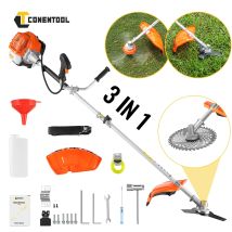 CONENTOOL Decespugliatore a Benzina 3-in-1 da 52cc, Potente Tagliaerba da Giardino con Motore a 2 Tempi, Attrezzo per la Rimozione delle Erbacce con Lama e Filo