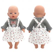 43cm neonato bambola carino gonna Set pagliaccetti 17-18 pollici bambino neonato floreale manica lunga vestiti Set accessori regalo di festa