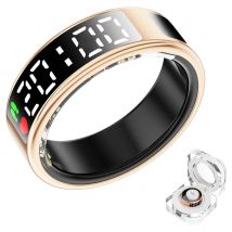 LED-Display, intelligenter Ring für Schlaf, Herzfrequenz, Sauerstoffüberwachung, mehrere Sportmodi, wasserdicht, Bluetooth 5.1, Ringe für Damen und Herren