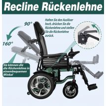 Sedia a rotelle elettrica per adulti Sedia a rotelle elettrica lunga e grande con supporto Sedia a rotelle pieghevole per anziani