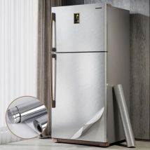 Edelstahl-Drahtzeichnung, Tapetenaufkleber, Wandaufkleber, Küchenschränke, Tapete, Kühlschrank, Aufzug, Tür, 40 cm, selbstklebend, für Zuhause
