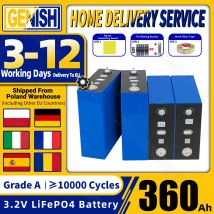 Klasse A 3,2 V PWOD LiFePO4 360 Ah Batterie LFP 10000 Zyklen wiederaufladbare DIY 12 V 24 V 48 V für RV EV Camping Solar Batterien Pack Van