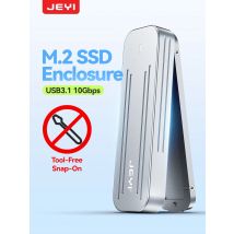 JEYI Tool-Free Installation M.2 NVMe SSD Enclosure 4TB 2280/60/42 USB3.1 10Gbps Aluminum Alloy Case for High-Speed Data Transfer