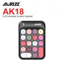 Ajazz-teclado numérico inalámbrico Ak18 2,4G, teclado pequeño de Chocolate, Pbt, dedicado a finanzas