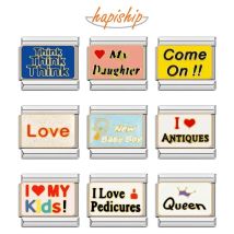 Hapiship 2023 Fashions Colors Love Queen Come on Think Charm Links Fit 9mm Armband Edelstahl Herstellung DIY Schmuck DJ735-B