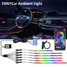 Symphony 10IN1 Luce ambientale per auto LED colorato Neon Interni Arcobaleno Acrilico Striscia guida luminosa Luce decorativa per atmosfera auto