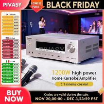 Wzmacniacz 1200W Bluetooth SNR85dB Wzmacniacz Dźwięku HDMI 4K ARC Optyczny Koaksjalny DSP Do Karaoke Kino Domowe 5.1 Kanałowe KTV