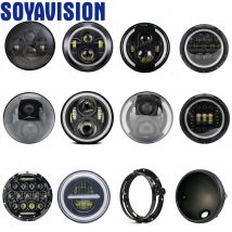 1PC 7 Pollici Moto Faro A LED Hi/Low Beam DRL Segnale di Girata 7 "Rotondo Faro per Harley Jeep Wrangler JK LJ CJ Hummer H1 H2