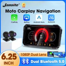 6,25 zoll Motorrad Navigation CarPlay DVR Linux IP67 Wasserdicht Dual Bluetooth WIFI Für Moto bildschirm Drahtlose Android Auto