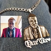 Custom Photo Necklace Hip Hop Men's Nameplate Necklace Stainless Steel Cuban Chain Personalized Rock Singer Idol photo Necklace