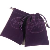 Custom Logo Purple Velvet Drawstring Bag Wedding Birthday Party Perfume Cosmetics Storage Dust Sack Suede Pouch