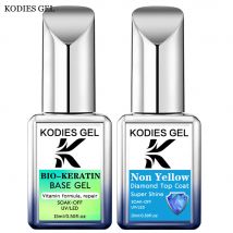KODIES GEL Keratin Gummi Basismantel Decklack Nicht Gelb UV Gel Nagellack Frühling Sommer Farbe Gellak Nagellacke Maniküre