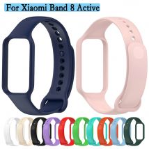 2-in-1-Armband für Xiaomi Band 8 Active, hochwertiges, langlebiges und weiches Silikonarmband mit Rahmenschutzhülle