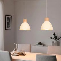 Nordic LED Holz Anhänger Licht Weiß 3D druck Lampenschirm Hängen Lampe Wohnzimmer Esszimmer Küche Hause Beleuchtung Dekor Leuchte