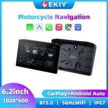 EKIY 6.2inch Portable Motorcycle Carplay Wireless Carplay Android Auto Display Motorcycle GPS Screen for Motorcycle Navigation