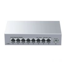 8 Port 2.5GbE Ethernet Switch Unmanaged 2.5Gbps Network Switch 1 Port 10Gb SFP+ Slot Home Lab Setup Switch Plug and Play