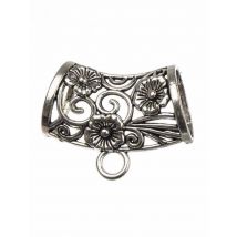 diy bail charms pendants connector woman scarf accessory vintage silver curve flower metal fashion winter jewelry findings 8pcs