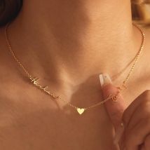 Lemegeton Personalisierte Namenskette, individueller Anhänger mit mehreren Namen, Edelstahlschmuck für Frauen und Mädchen, personalisierte Familiengeschenke