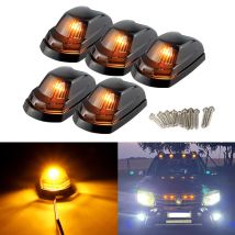5 Stück bernsteinfarbene LED-Kabinendachmarkierungs-Lauflichter für LKW, SUV, 4 x 4 (schwarze getönte Linsenlampen)